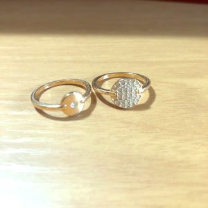 Set of 2 gold plated rings